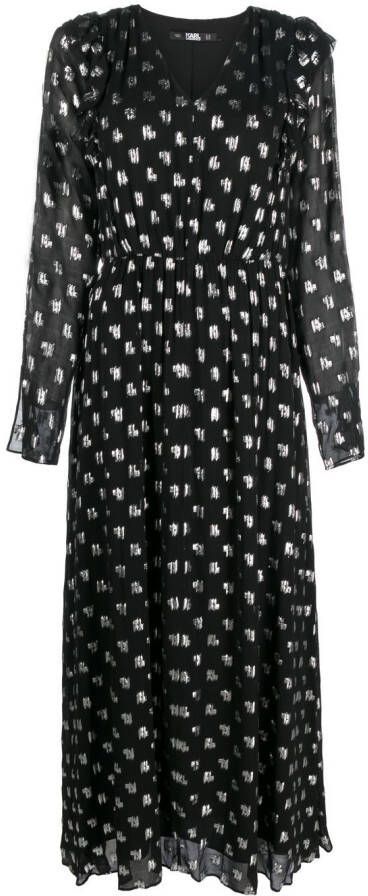 Karl Lagerfeld Maxi-jurk met monogramprint Zwart