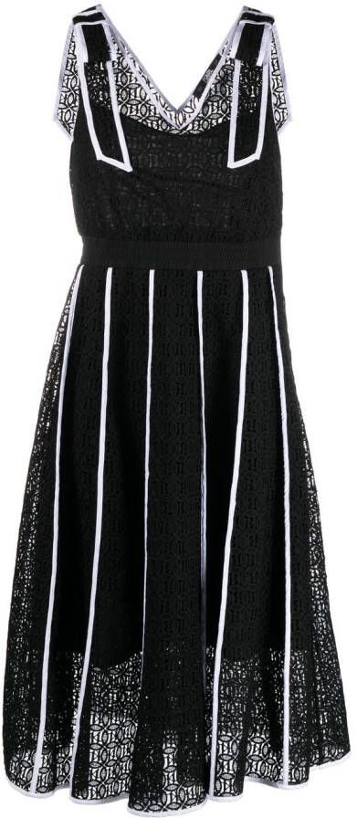 Karl Lagerfeld Midi-jurk met geborduurd kant Zwart