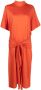 Karl Lagerfeld Midi-jurk met gestrikte taille Oranje - Thumbnail 1