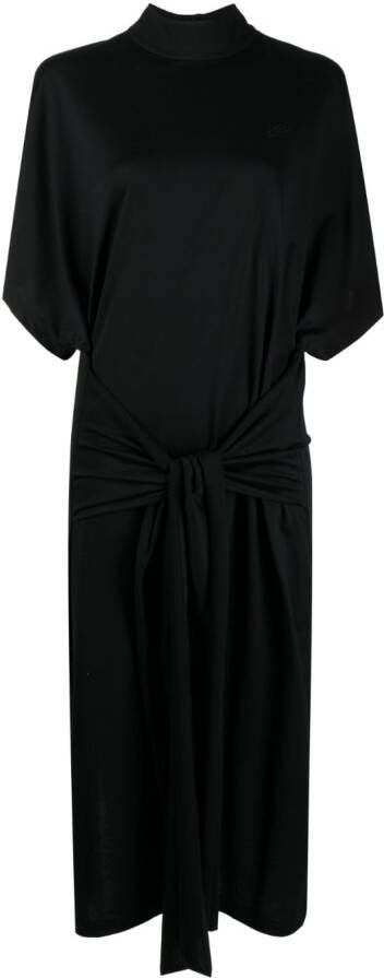 Karl Lagerfeld Midi-jurk met gestrikte taille Zwart