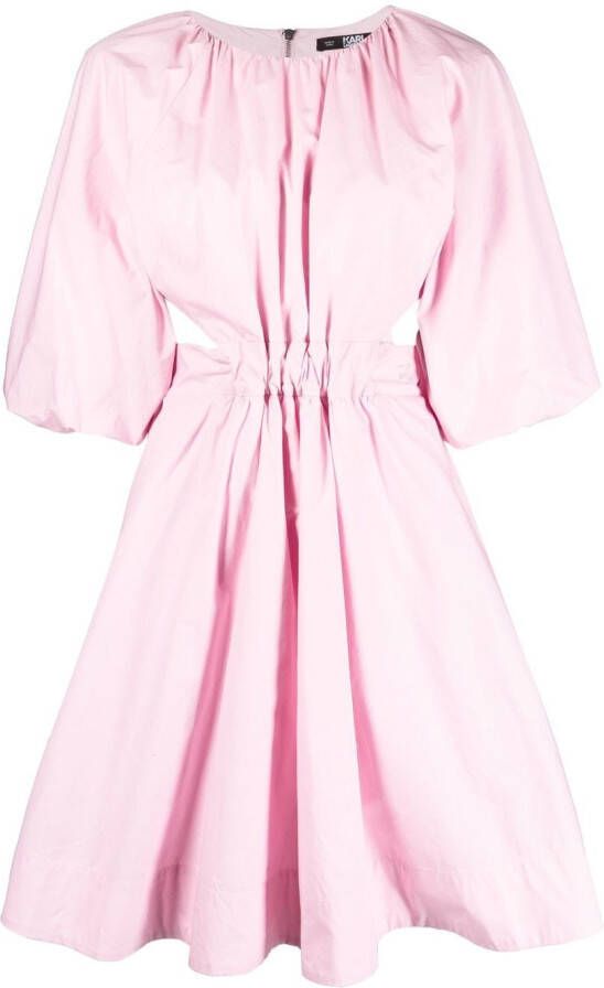 Karl Lagerfeld Midi-jurk met pofmouwen Roze