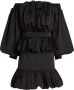 Karl Lagerfeld Mini-jurk met ruches Zwart - Thumbnail 1