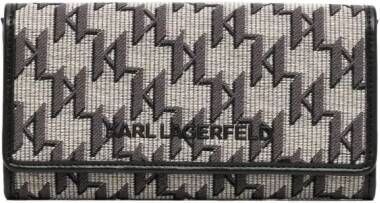 Karl Lagerfeld Portemonnee met monogram jacquard Bruin