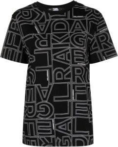 Karl Lagerfeld T-shirt met monogram Zwart