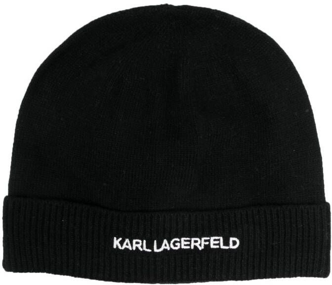 Karl Lagerfeld Muts met geborduurd logo Zwart