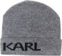 Karl Lagerfeld Muts met logoprint Grijs - Thumbnail 1