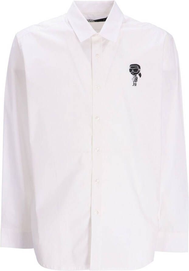 Karl Lagerfeld Overhemd met Ikonik Karl-print Wit