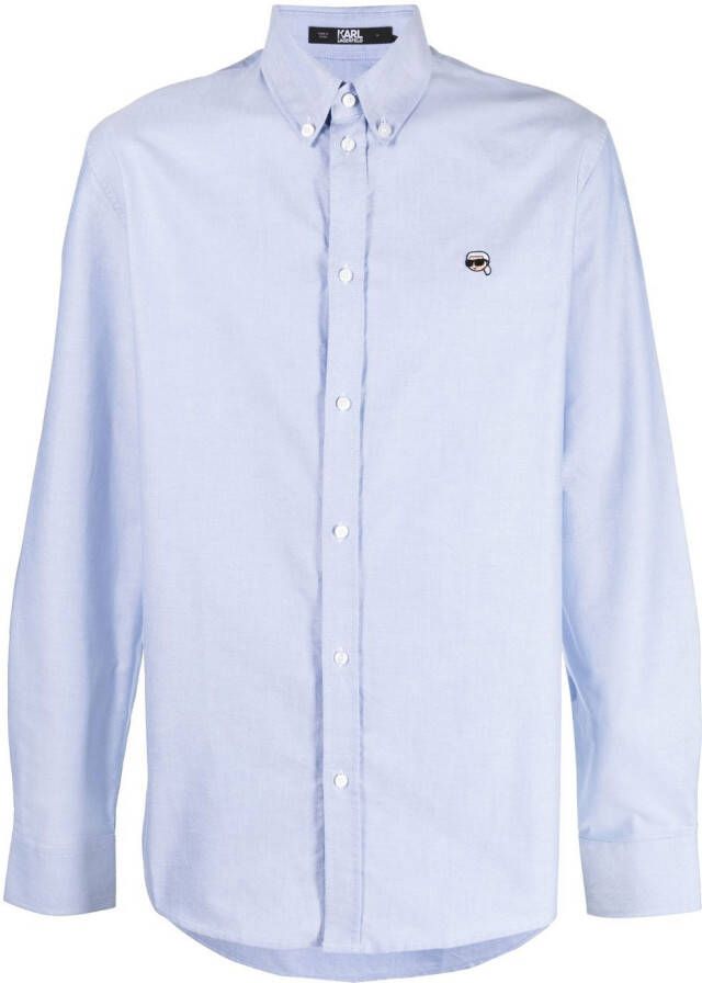 Karl Lagerfeld Overhemd met knopen Blauw