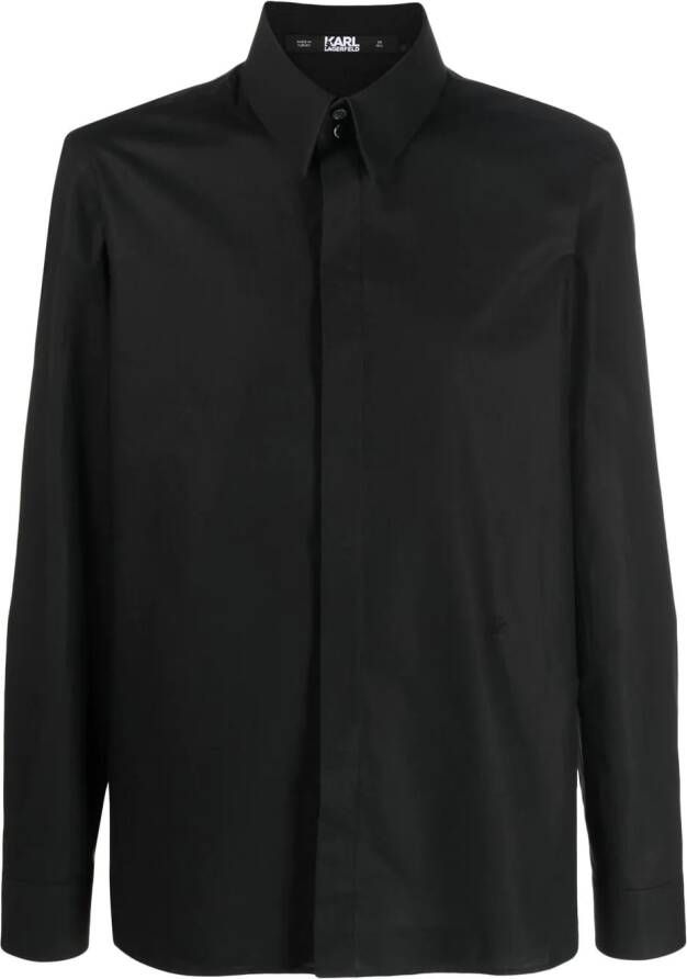 Karl Lagerfeld Button-up popeline overhemd Zwart