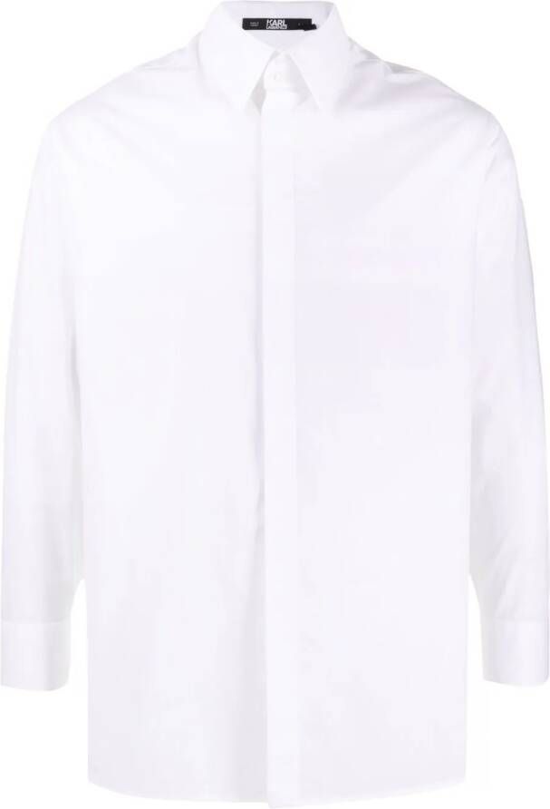 Karl Lagerfeld Overhemd met verborgen sluiting Wit