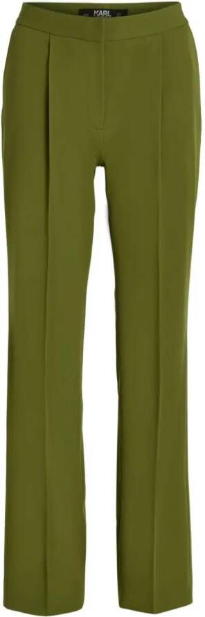 Karl Lagerfeld Pantalon met geplooide rand Groen