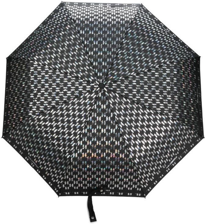 Karl Lagerfeld Paraplu met monogram Zwart