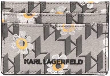 Karl Lagerfeld Pasjeshouder met bloemenprint Grijs