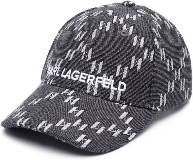 Karl Lagerfeld Pet met monogram-jacquard Zwart