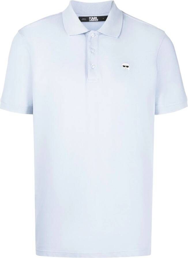 Karl Lagerfeld Poloshirt met borduurwerk Blauw