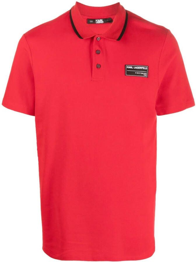 Karl Lagerfeld Poloshirt met logopatch Rood