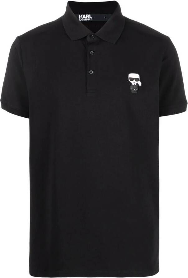 Karl Lagerfeld Poloshirt met logopatch Zwart