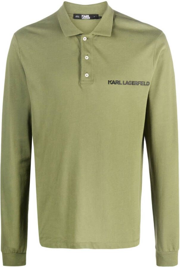 Karl Lagerfeld Poloshirt met logoprint Groen