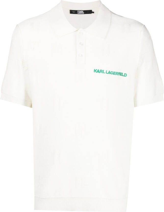 Karl Lagerfeld Poloshirt met monogram Beige