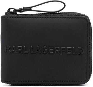 Karl Lagerfeld Portemonnee met logo-reliëf Zwart