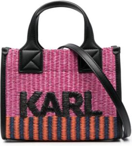 Karl Lagerfeld Raffia shopper Roze
