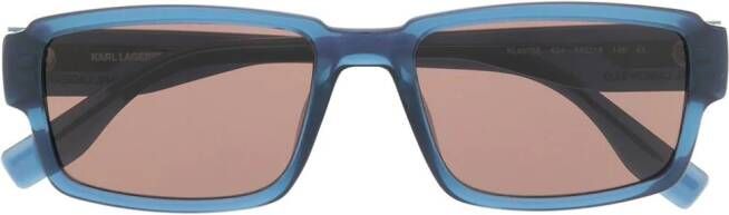 Karl Lagerfeld Zonnebril met rechthoekig montuur Blauw