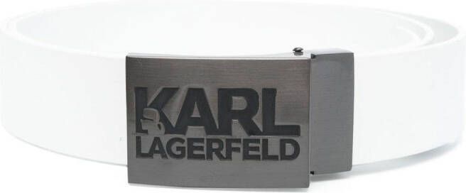 Karl Lagerfeld Riem met logoplakkaat Wit