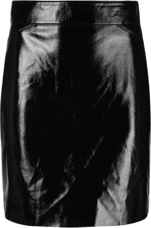 Karl Lagerfeld Rok van imitatieleer Zwart