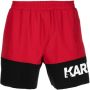 Karl Lagerfeld Shorts met colourblocking Rood - Thumbnail 1