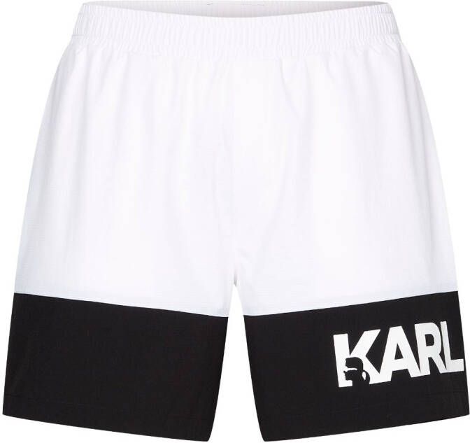 Karl Lagerfeld Shorts met colourblocking Wit