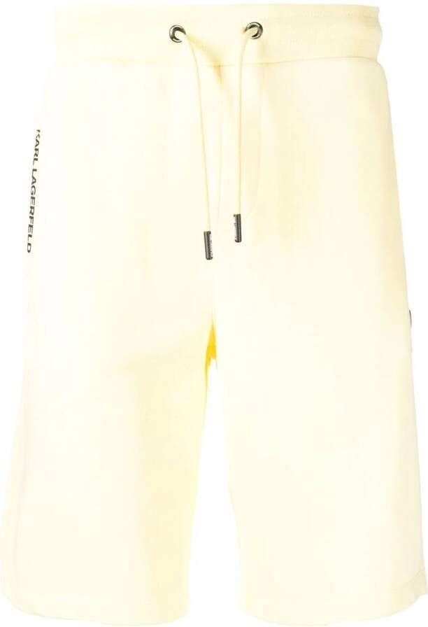 Karl Lagerfeld Shorts met logoprint Geel