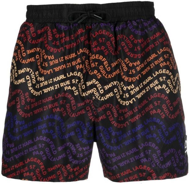 Karl Lagerfeld Shorts met logoprint Zwart