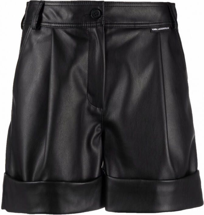 Karl Lagerfeld Shorts met opgerolde zoom Zwart