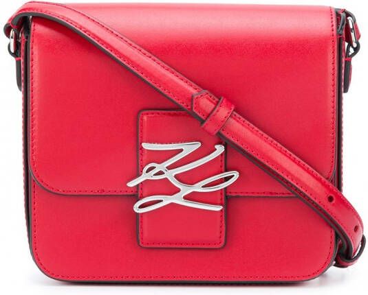 Karl Lagerfeld Signature crossbodytas met logoplakkaat Rood