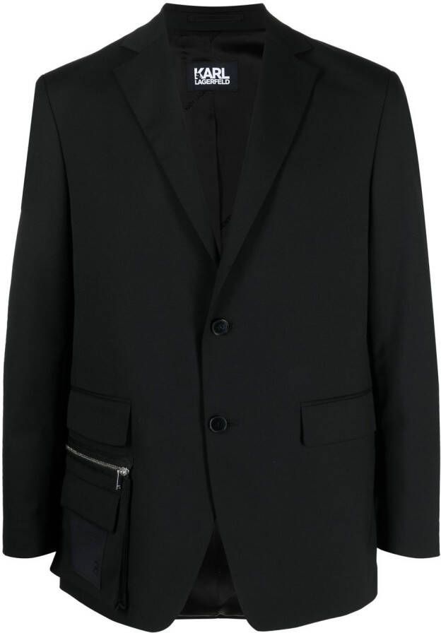Karl Lagerfeld Blazer met enkele rij knopen Zwart