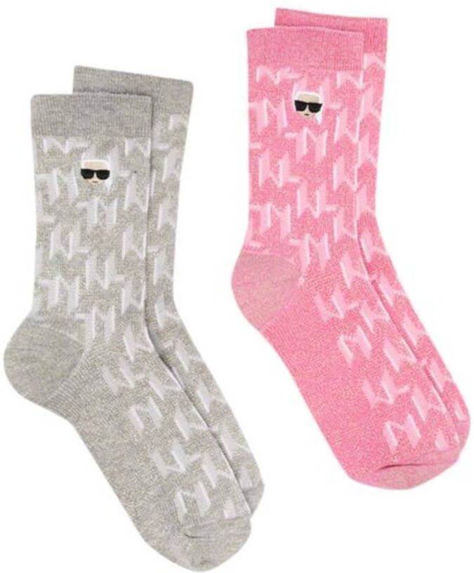 Karl Lagerfeld Sokken met monogram Roze