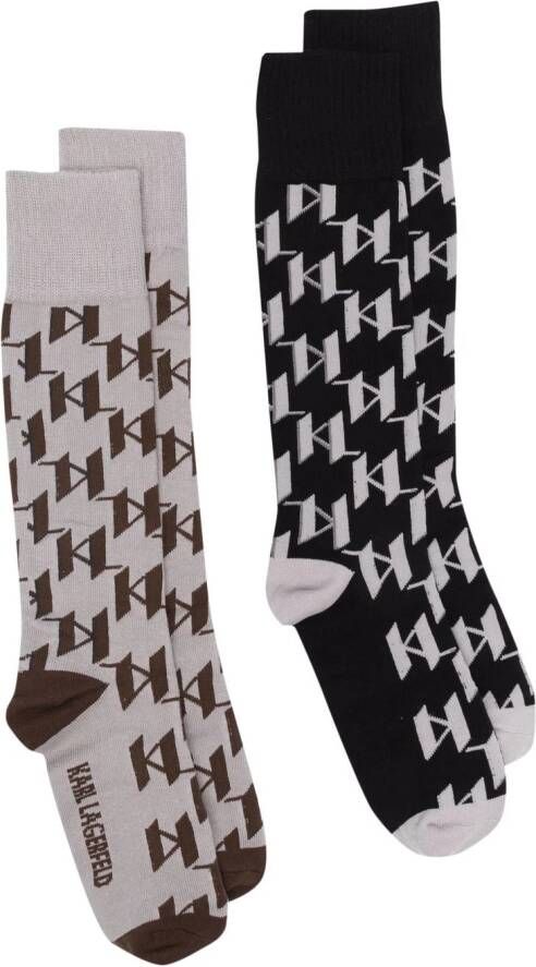 Karl Lagerfeld Sokken met monogram Zwart
