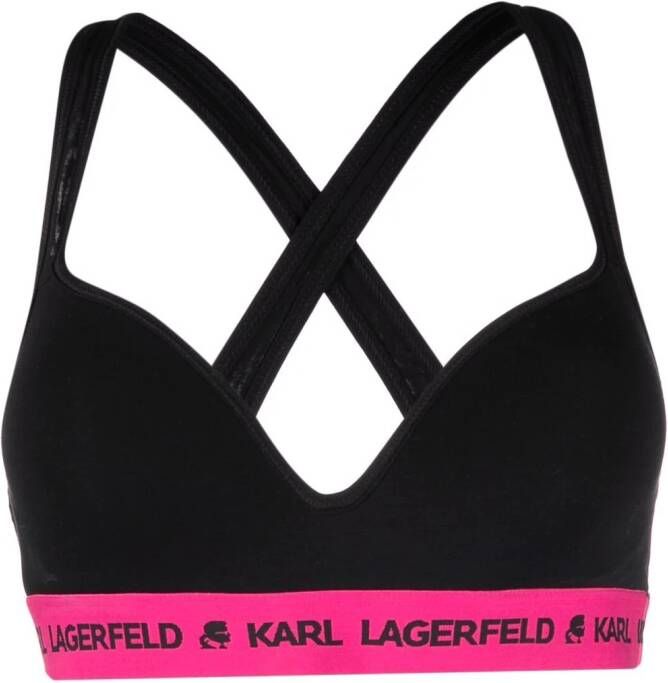 Karl Lagerfeld Sport-bh met logo Zwart