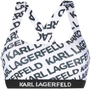 Karl Lagerfeld Sport-bh met logoprint Wit