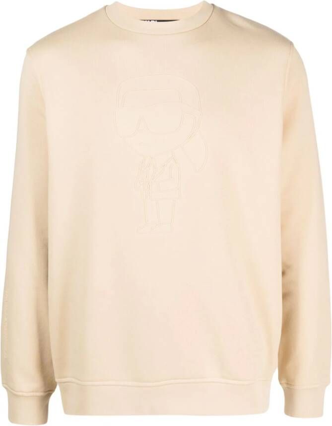 Karl Lagerfeld Sweater met geborduurd logo Beige