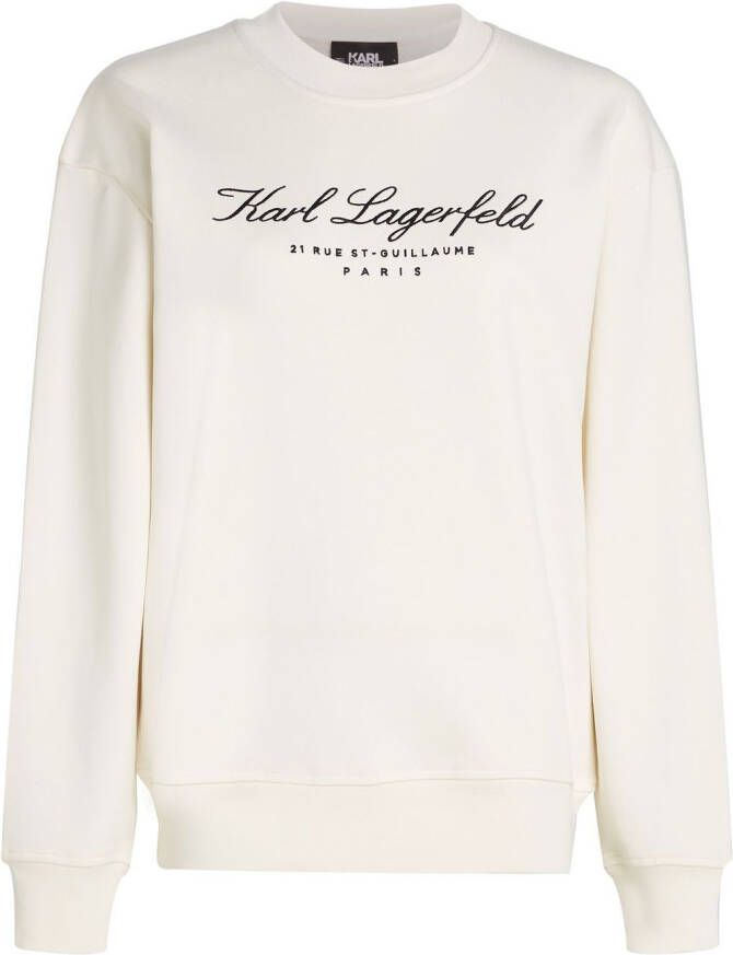 Karl Lagerfeld x Hotel Karl sweater met geborduurd logo Wit
