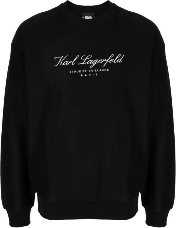 Karl Lagerfeld Sweater met geborduurd logo Zwart