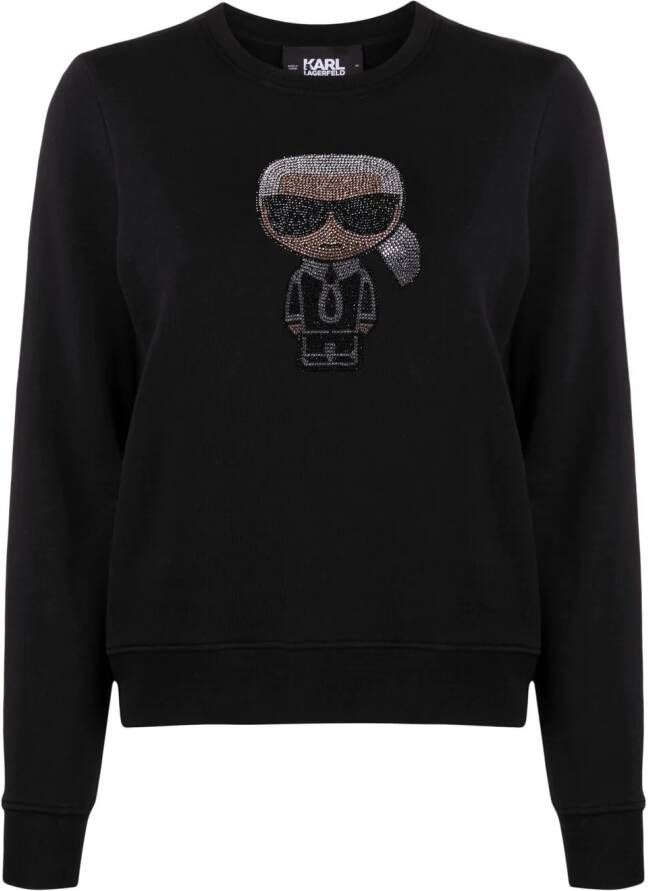 Karl Lagerfeld Sweater met glitter Zwart