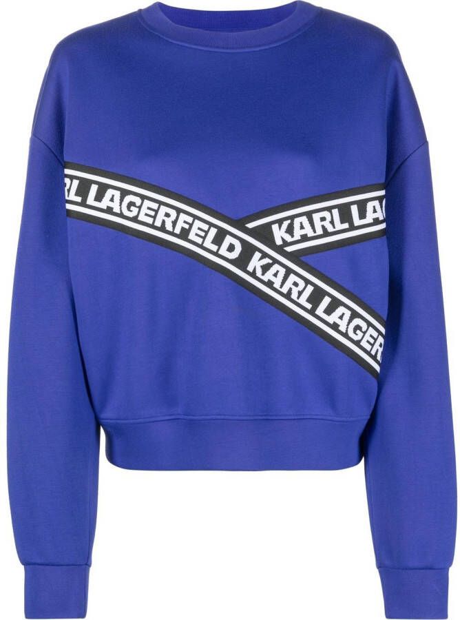 Karl Lagerfeld Sweater met logo Blauw