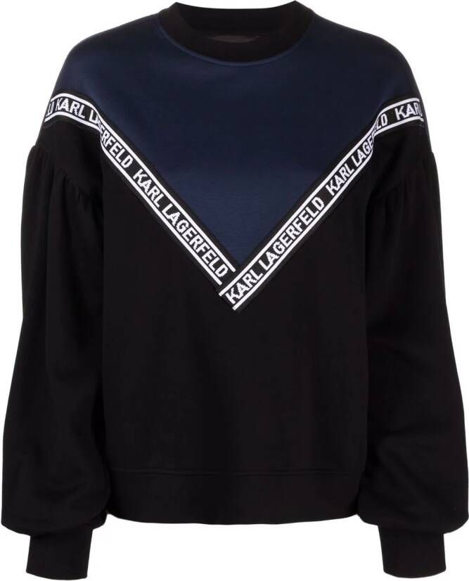 Karl Lagerfeld Sweater met logoband Blauw
