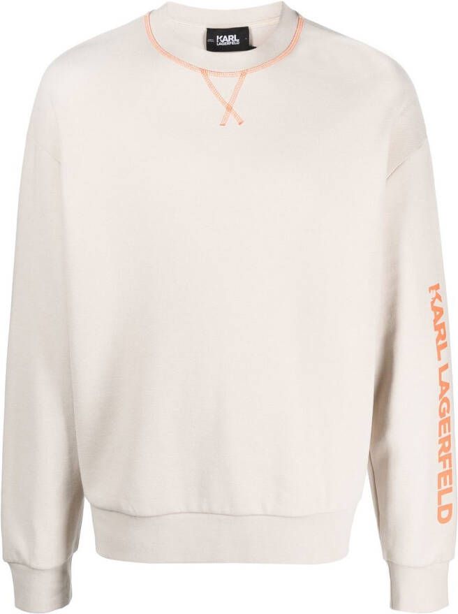 Karl Lagerfeld Sweater met logoprint Beige