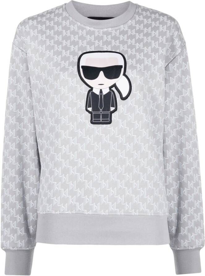 Karl Lagerfeld Sweater met monogram Grijs
