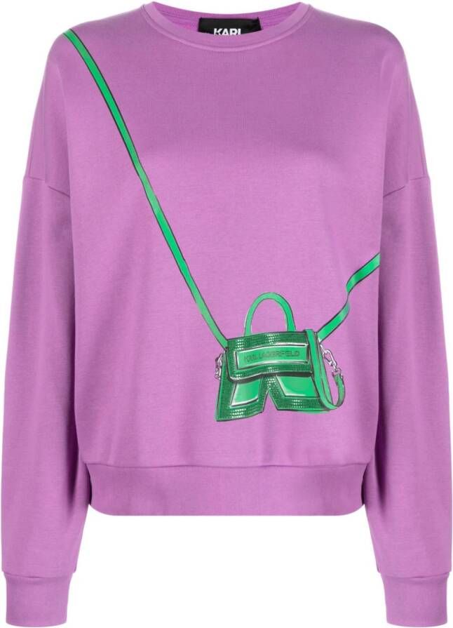 Karl Lagerfeld Sweater met IKON K Bag print Paars
