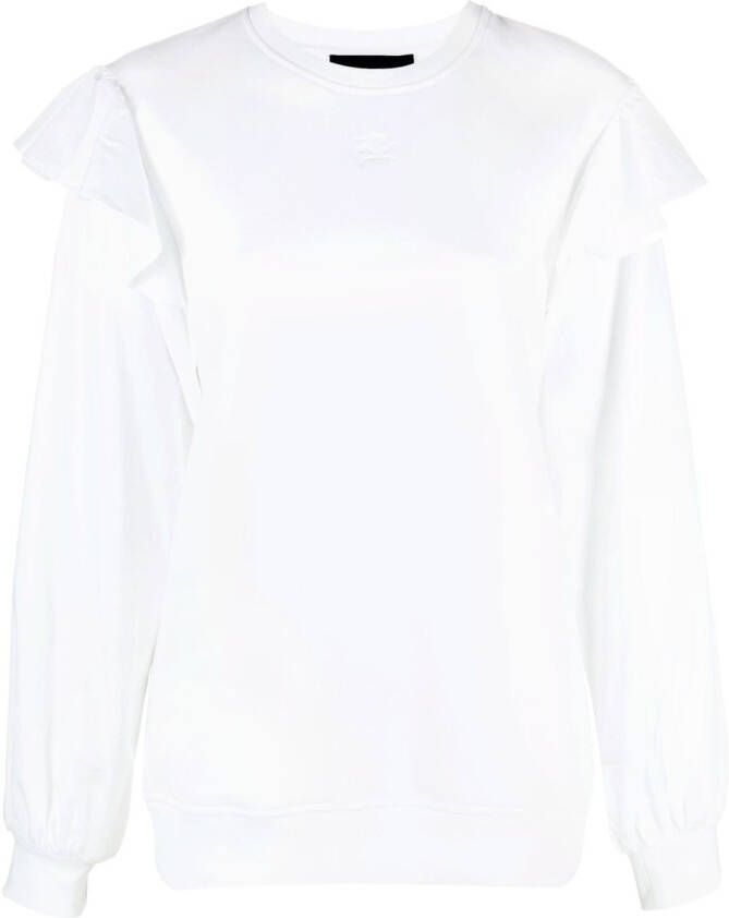 Karl Lagerfeld Sweater met ruches Wit