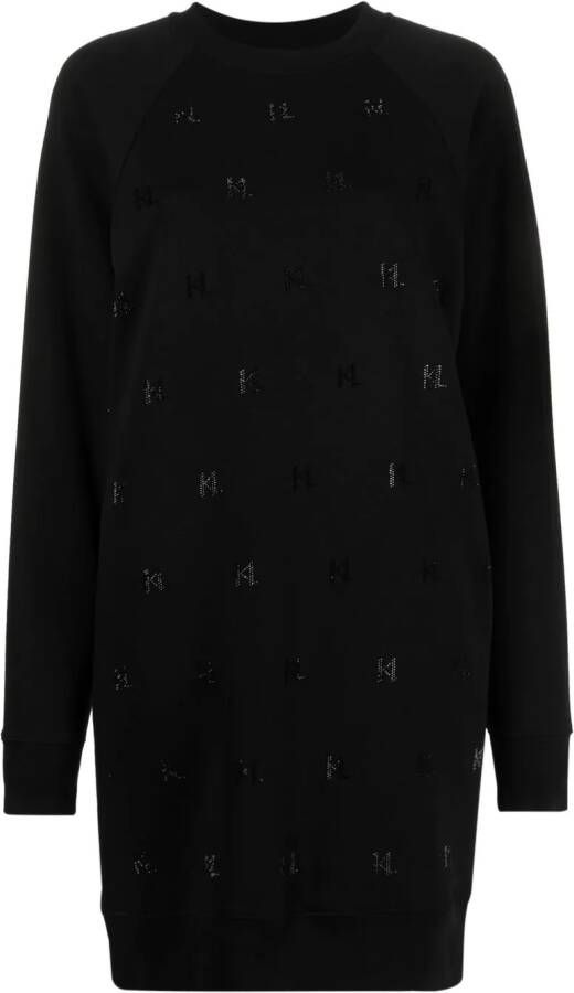 Karl Lagerfeld Sweaterjurk met monogram Zwart